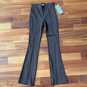 ALO Yoga Black and Brown Pinstripe Flare Pants
